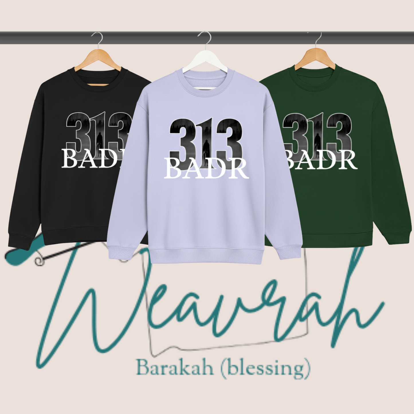 "313 BADR" Premium Printed Graphic Oversized Sweatshirt.