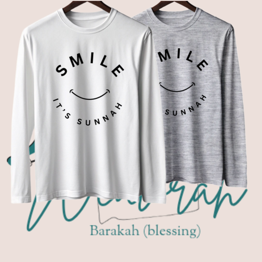 "Smile, It’s Sunnah " Full Sleeves Graphic Tee