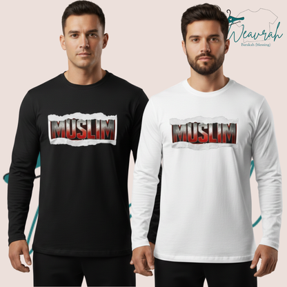 "Muslim" Printed Premium Full Sleeves Graphic Tee.