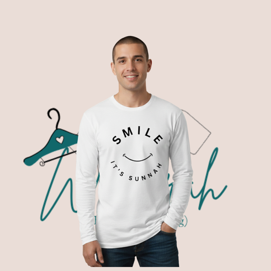 "Smile, It’s Sunnah " Full Sleeves Graphic Tee